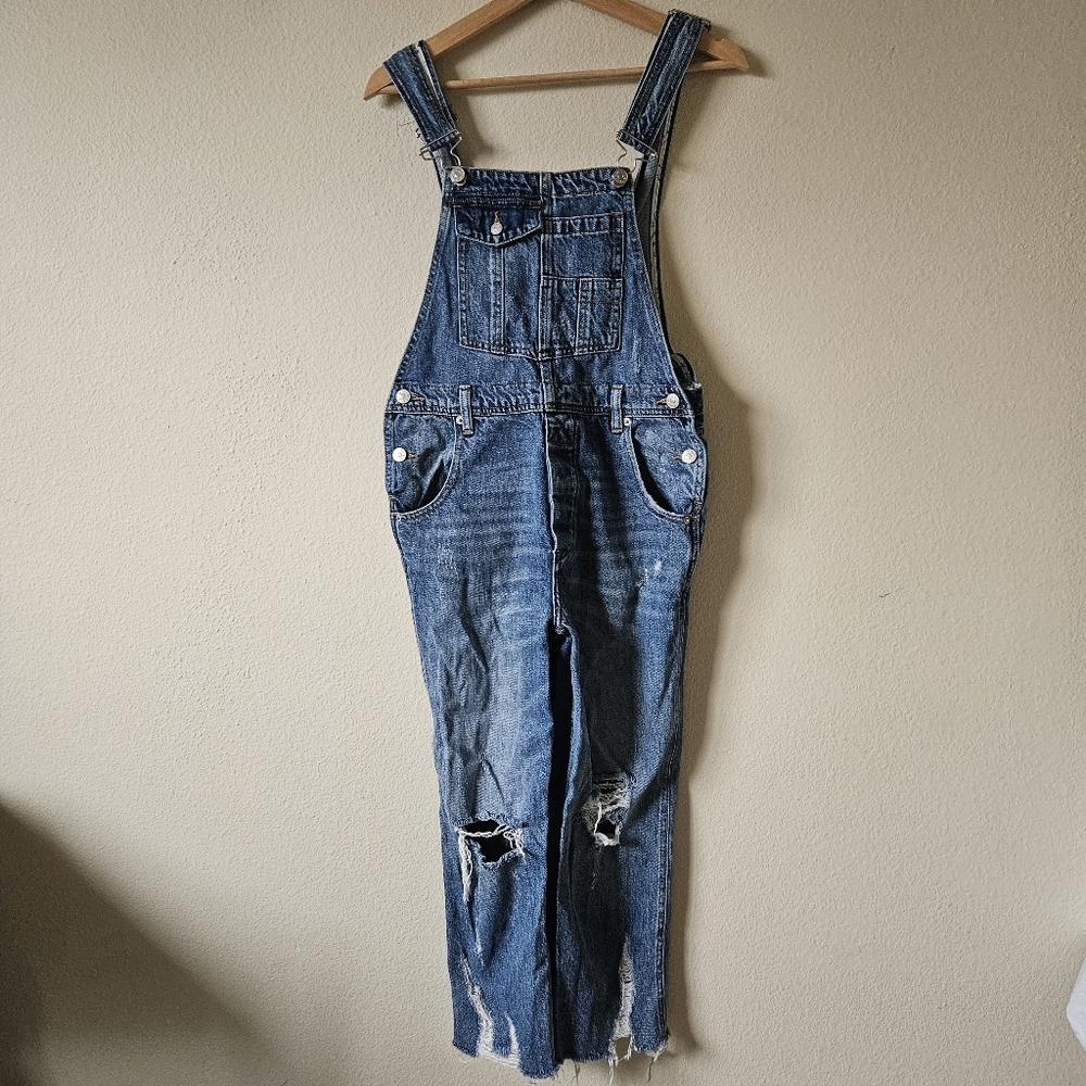 Free People Baggy BF Overall in Light Denim 24 - Picture 2 of 6